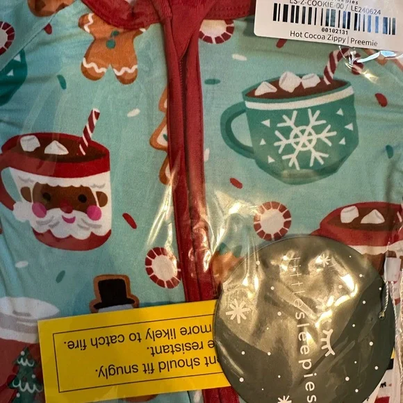 Little Sleepies Festive Red and Blue Pajama Set - Picture 2 of 3